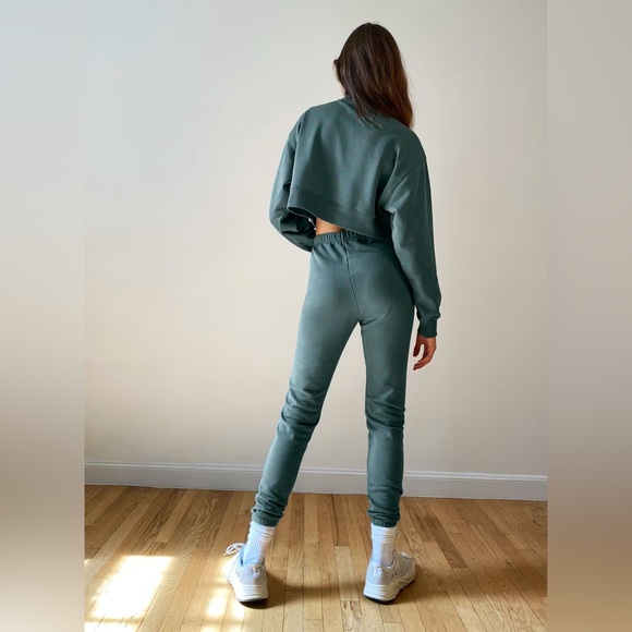 Tna Airy Fleece Boyfriend 1/4 Zip Sweatshirt Green Size Small Cozy Loungewear - Picture 3 of 9